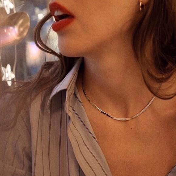 NEW 18K Gold Plated Herringbone Necklace - Picture 2 of 6